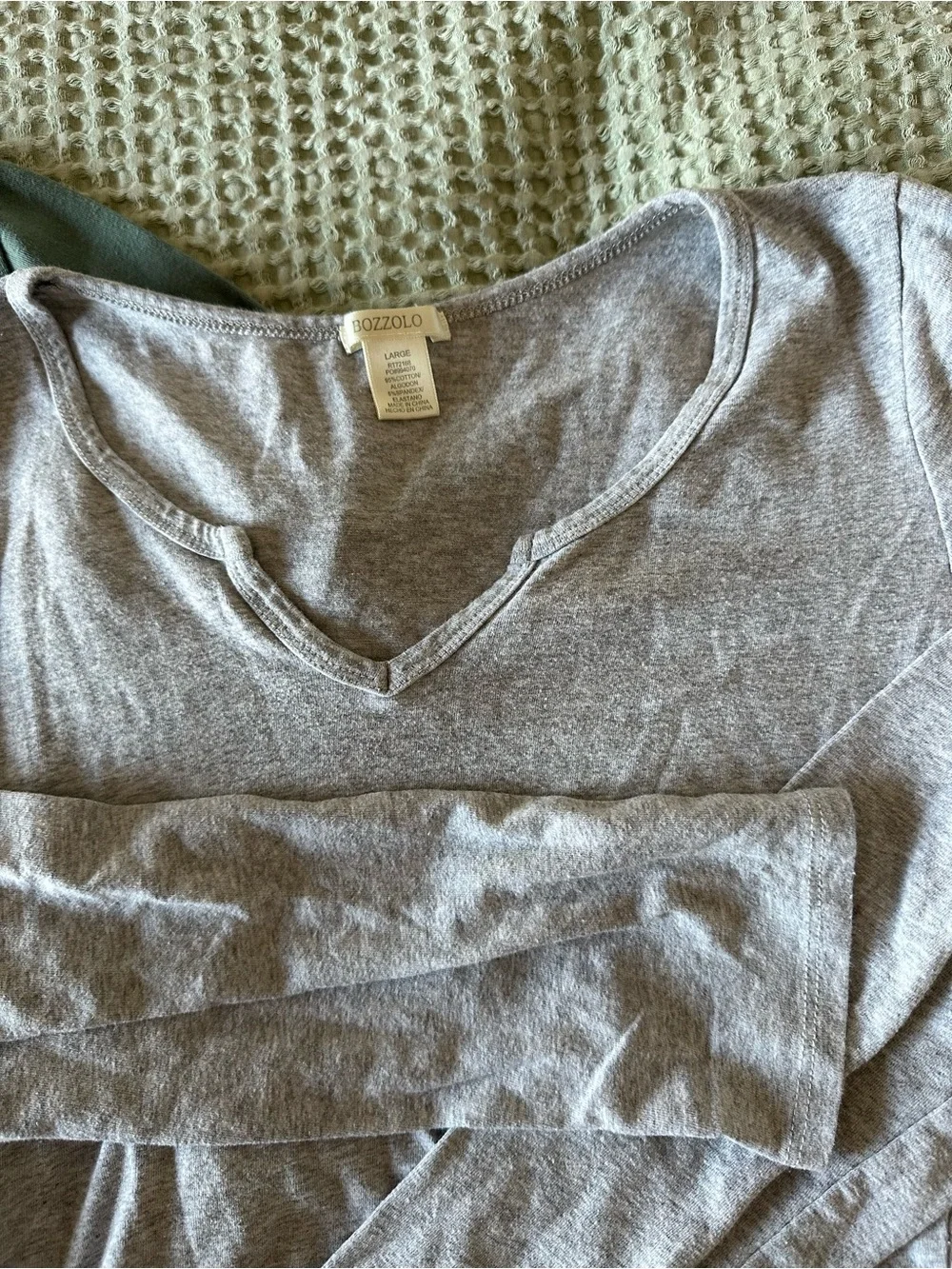 BUNDLE - Bozzolo Long Sleeve Tops in Sage Green & Light Gray